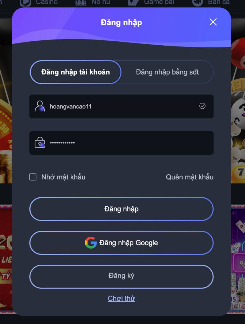 S666 - link S666 không thể truy cập - đăng nhập S666 tại designparkway.eu.com 13 Bước 3: Cung cấp thông tin Login
